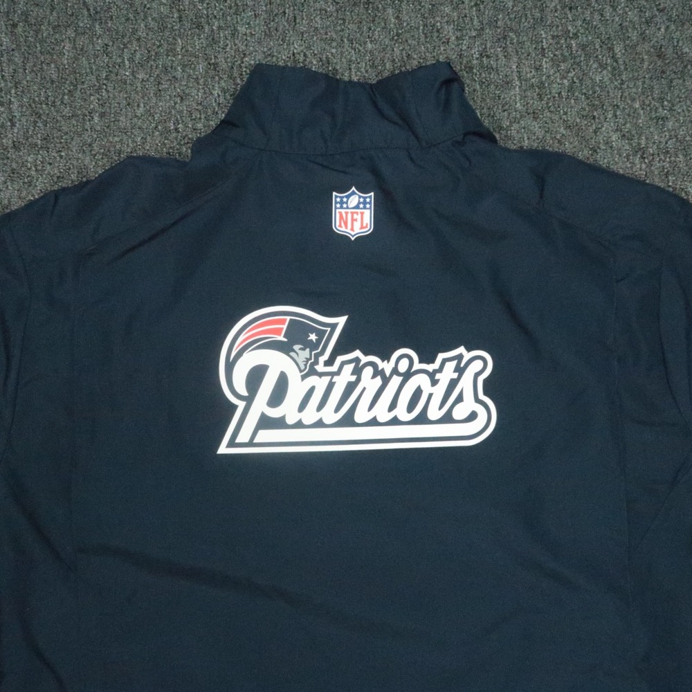 New England Patriots Jacket Men XL Blue Nike Onfield 1/2 Zip Coaches Windbreaker - Picture 9 of 13